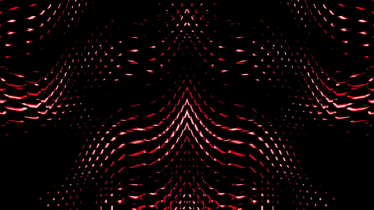 shining bright lines set wave motion, colorful, on black background