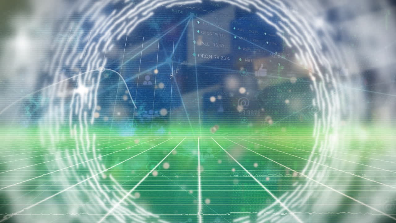 서버의 집적 회로를 통한 연결 네트워크의 애니메이션