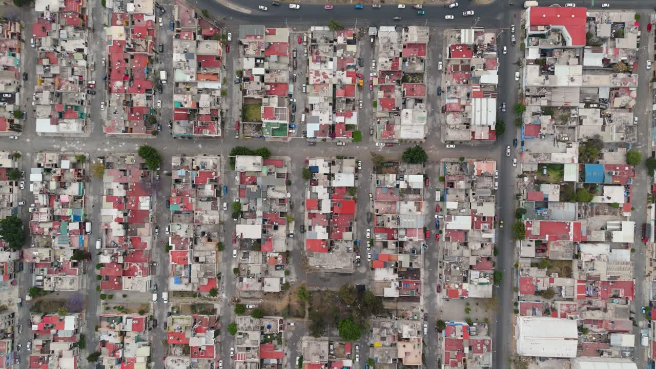 Drone shots of suburban neighborhoods in Mexico City