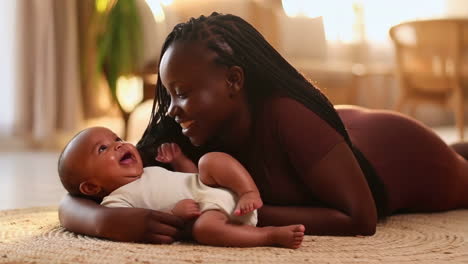 a loving moment between mother and baby