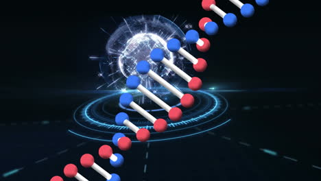 animation of dna strand over globe