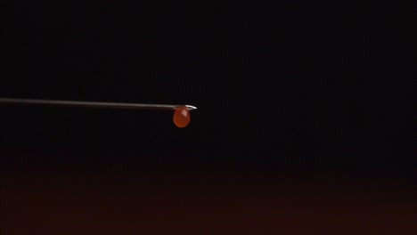 blood droplet on needle