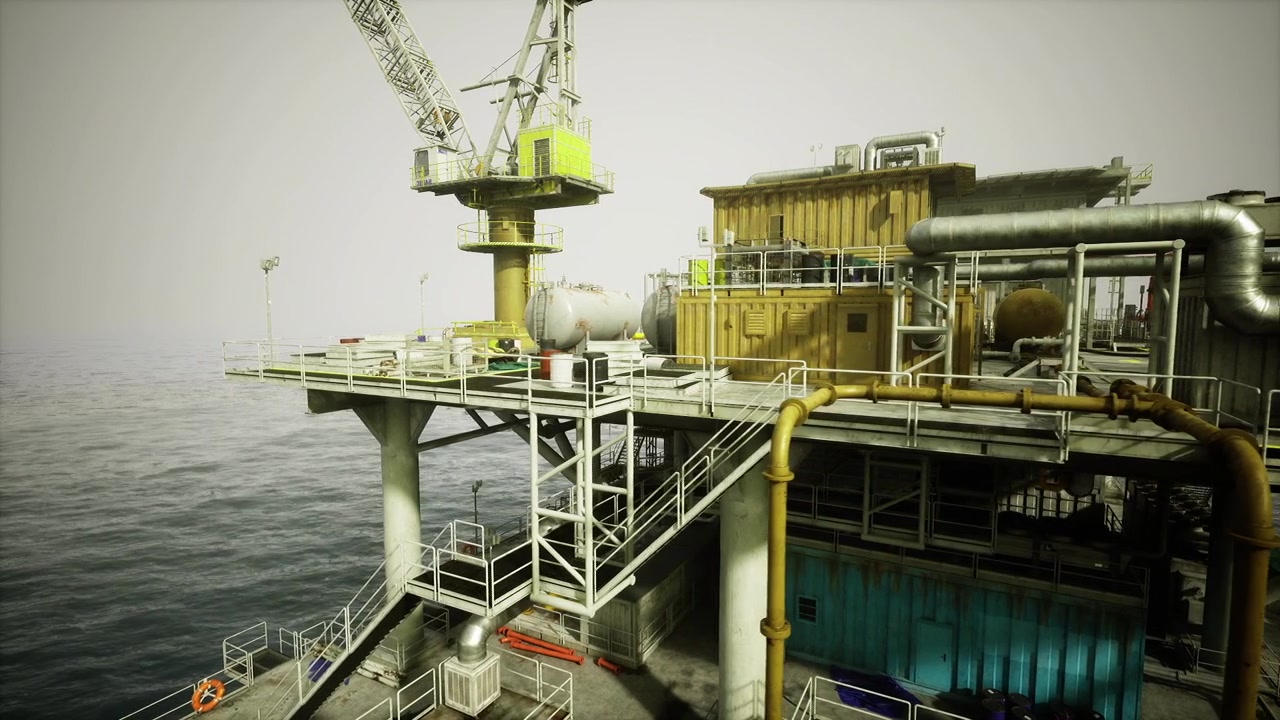 Ship manufacturing location equipped with cranes and substantial machinery