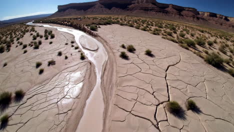 dry riverbed in the desert canyon