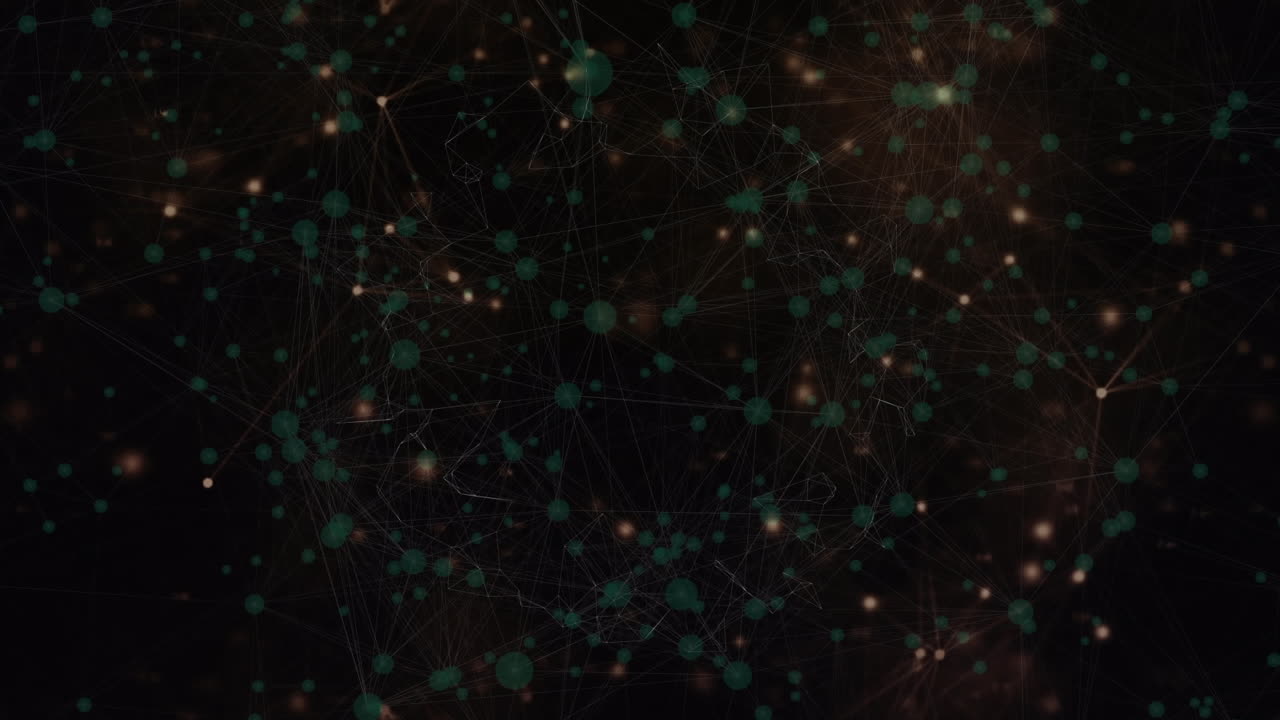 animación de la red de conexiones con puntos brillantes