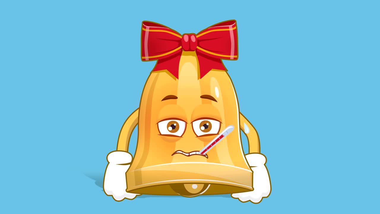 만화 크리스마스 벨 얼굴 애니메이션 알파 매트