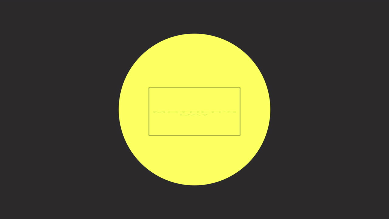 texto del día de la madre con círculo amarillo sobre degradado negro.