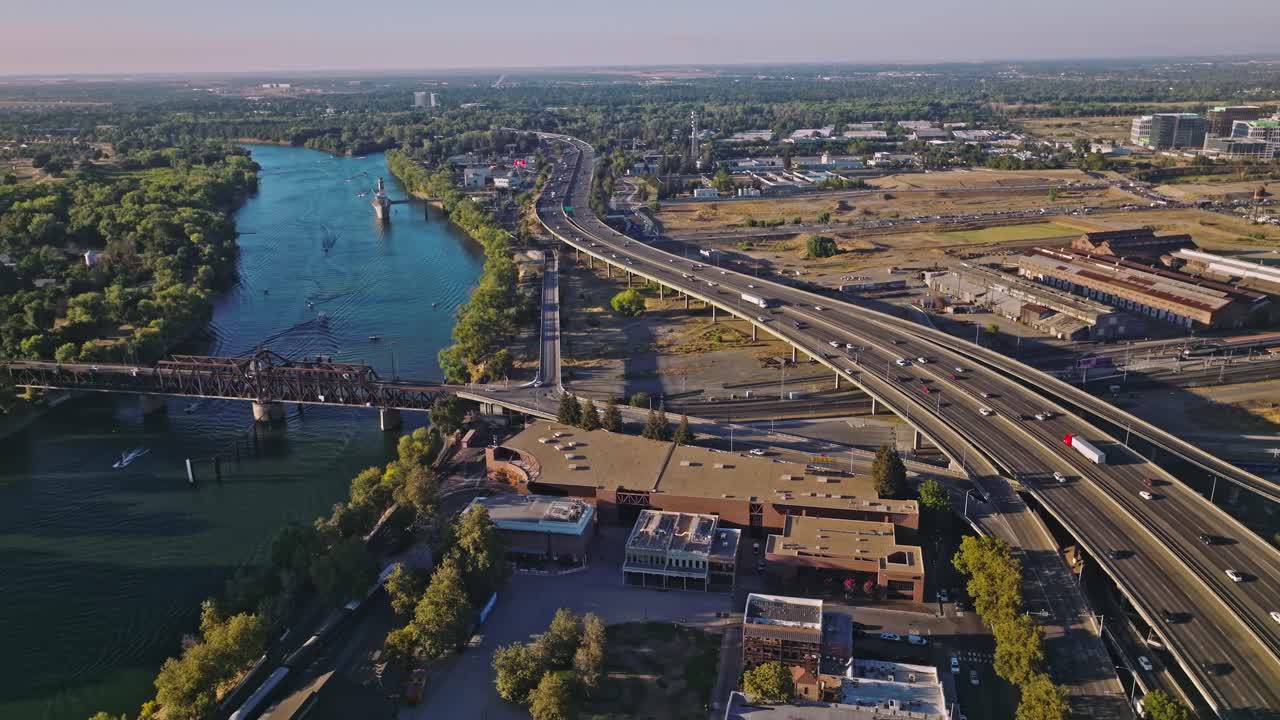 Sacramento downtown from an drone