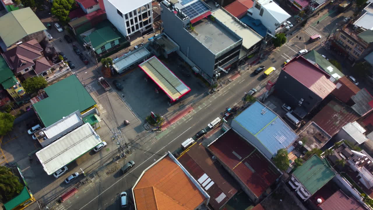 Aerial View of a City Street in the Philippines