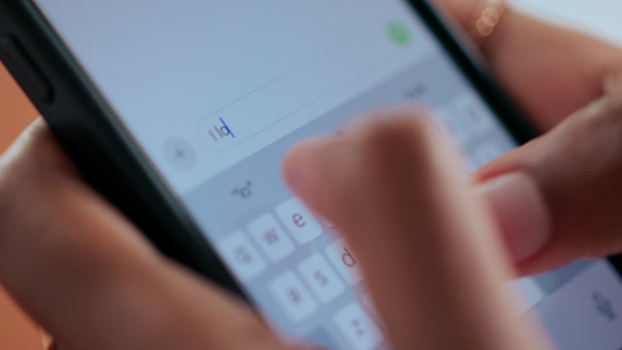 Texting 'I love you' on a mobile phone