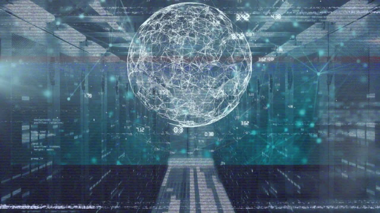 Animation of data processing over computer servers