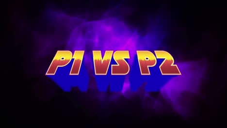 animation of p1 vs p2 over purple smoke on black background