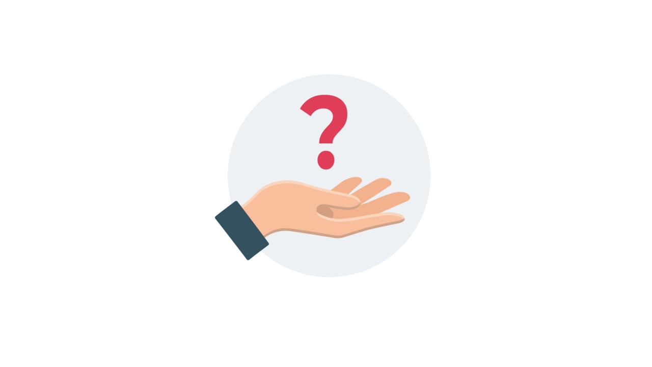 Animated Hand with Question Mark Icon for Query