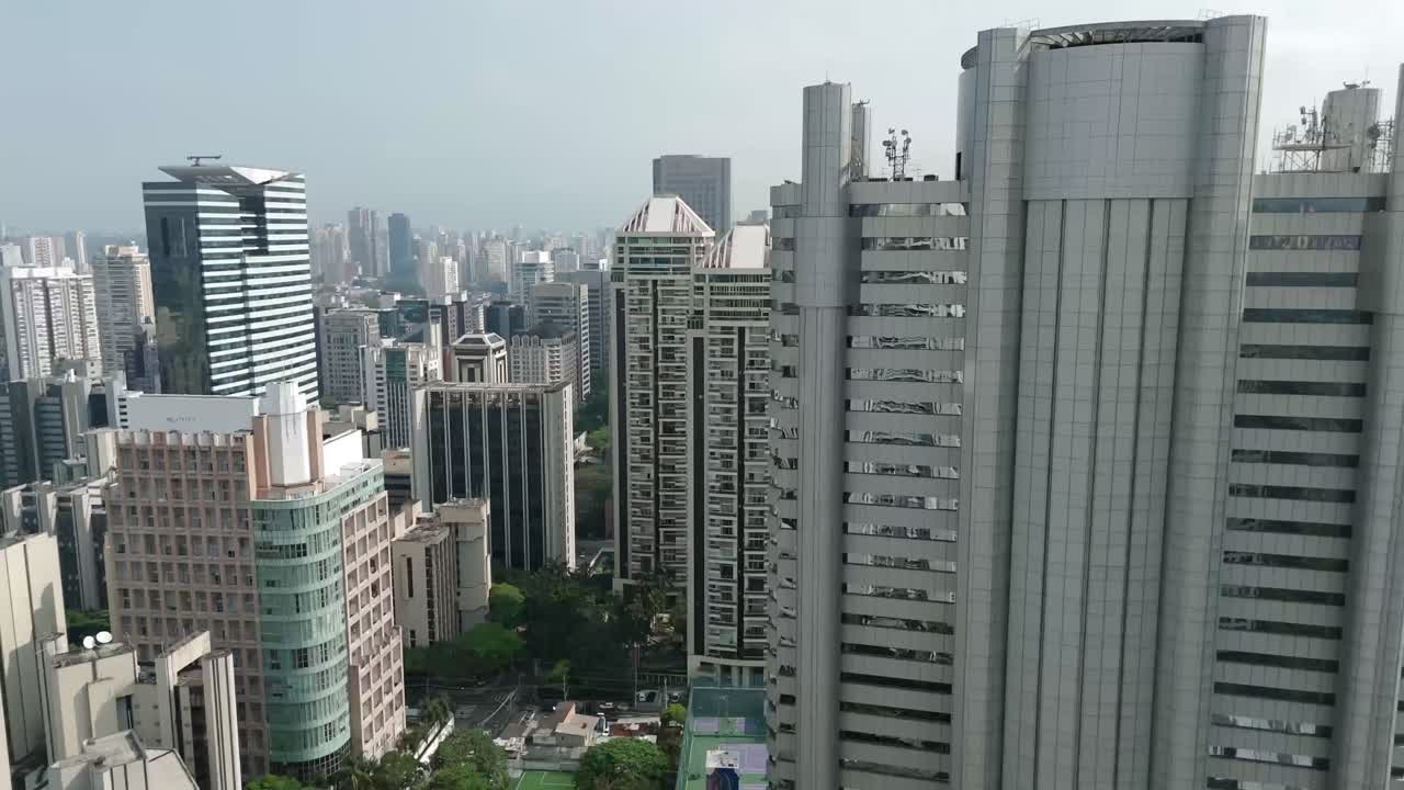 Numerous Skyscrapers And Buildings In A Modern Urban Landscape In São Paulo, Brazil. Aerial Drone Shot