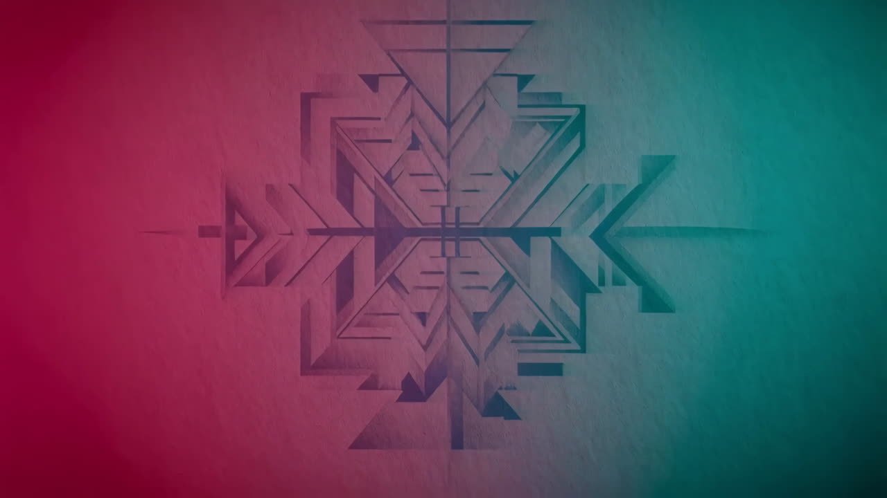 Abstract Geometric Design with Pink and Teal Gradient