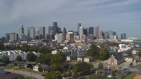 drone view of downtown houston, texas