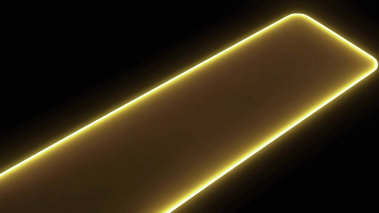 Glowing Yellow Rounded Rectangle Frame on Black Background