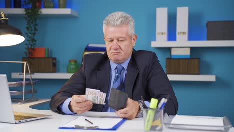 businessman who is poor and in financial crisis.