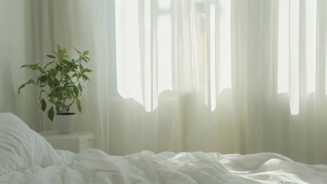 bright and cozy bedroom with sunlight