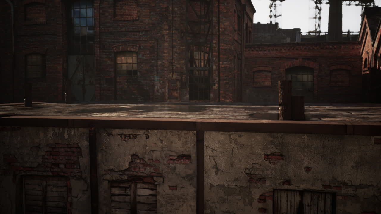 techo de una fábrica de ladrillos abandonada