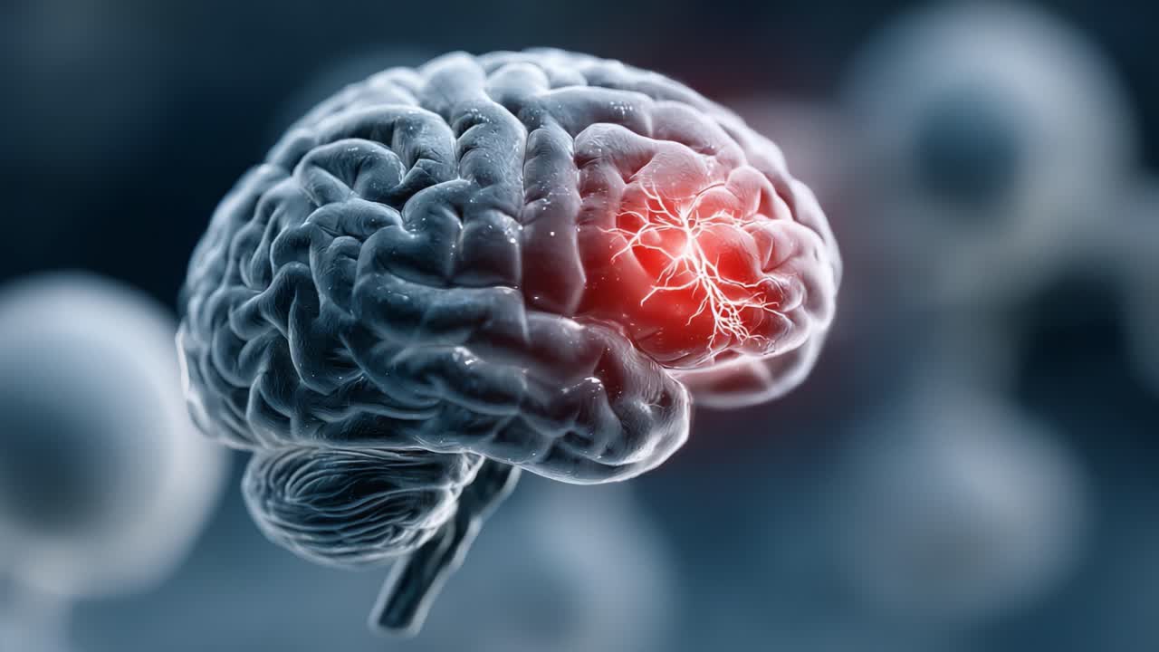 En kreativ representation av neural aktivitet med fokus på hjärnan, som framhäver elektriska signaler och kopplingar i en fantastisk visuell presentation.