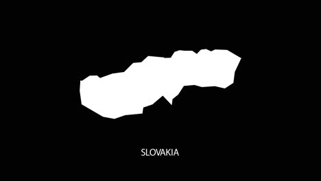 revelación digital y zoom en el mapa del país de eslovaquia video alfa con nombre del país revelación de fondo | mapa del país de eslovaquia y título revelación del video alfa para editar plantilla conceptual