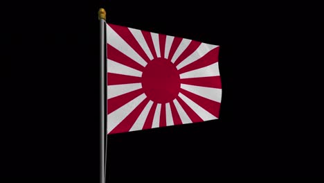 loop video of flag of kyokujituki loop video fluttering in the wind, 4k uhd slow motion video with alpha channel.