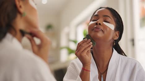 woman performing skincare routine