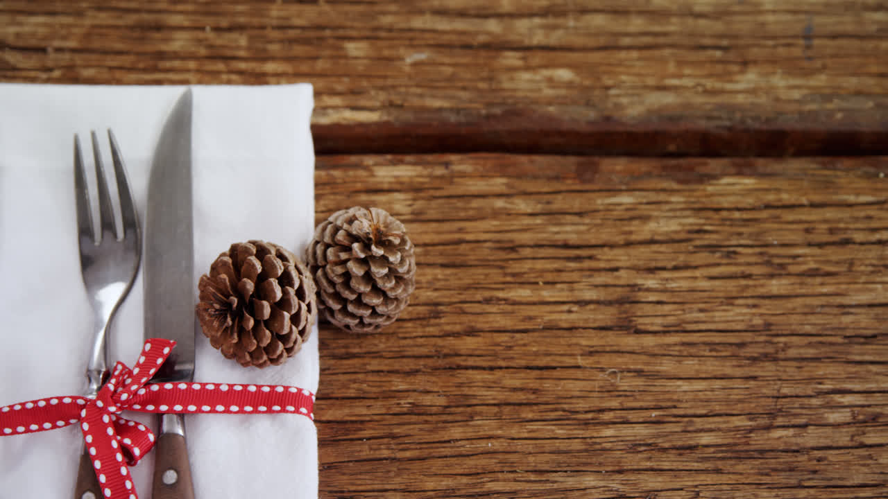 Various cutlery on wooden table 4k