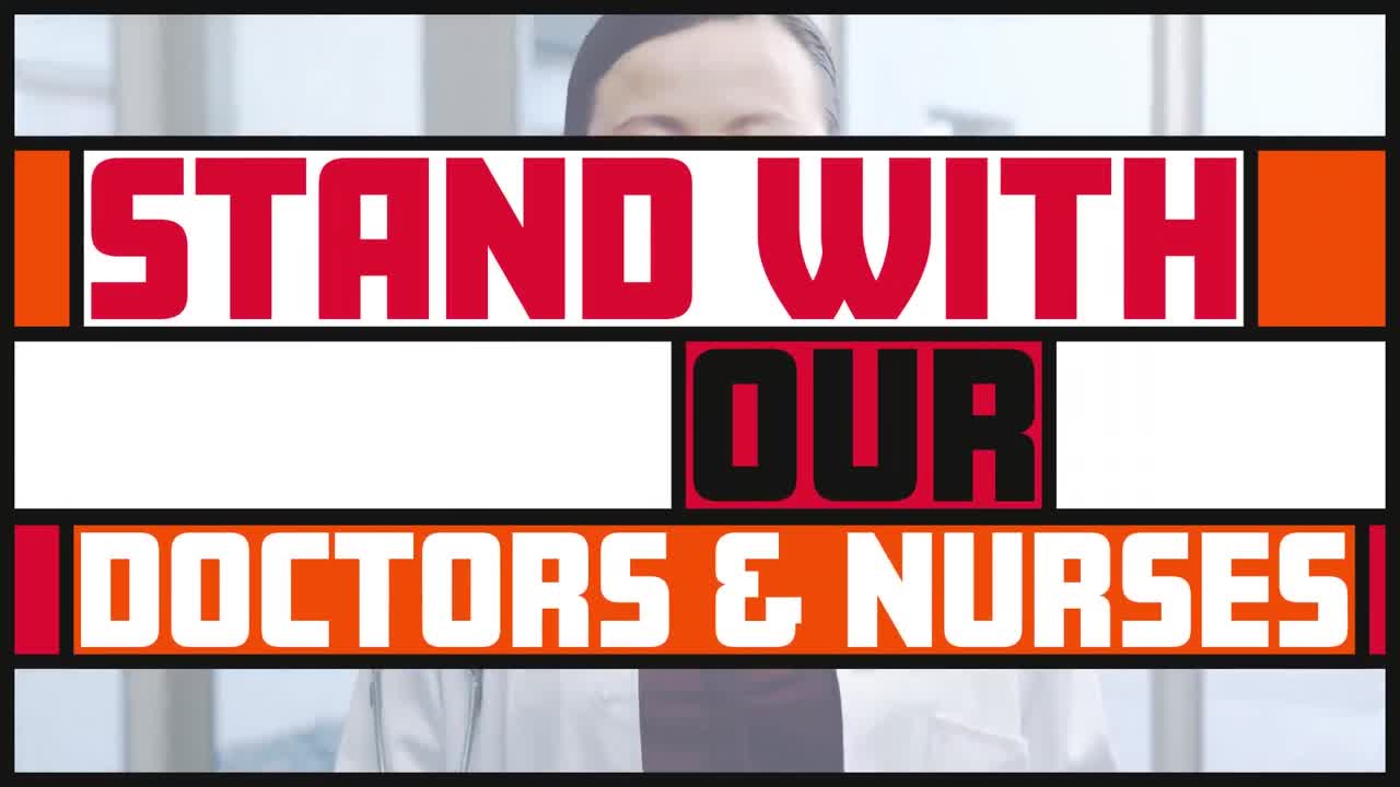 animación del texto en banderas coloridas sobre el doctor asiático sonriendo