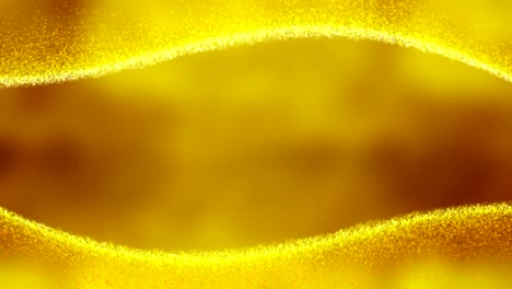 golden waves frame with glittering particles video