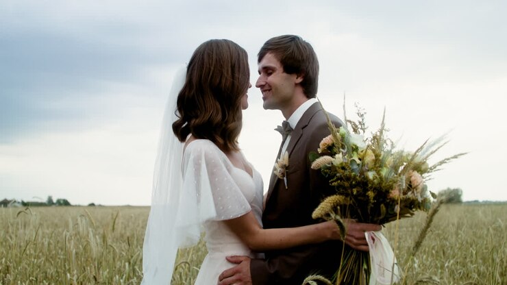 Young couple in a field