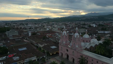 aerial view of jericó, colombia at sunset