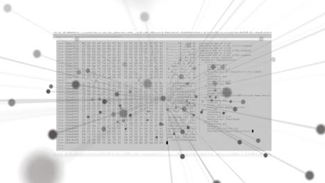animación de formas sobre el procesamiento de datos en fondo blanco.