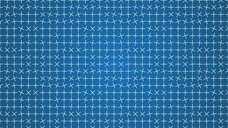Basic shapes rotating white crosses animated blue background
