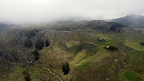 Scenic-View-Of-Peruvian-Highlands-Covered-With-Archaeological-Complex-In-Cumbemayo-Near-Cajamarca-In-Peru