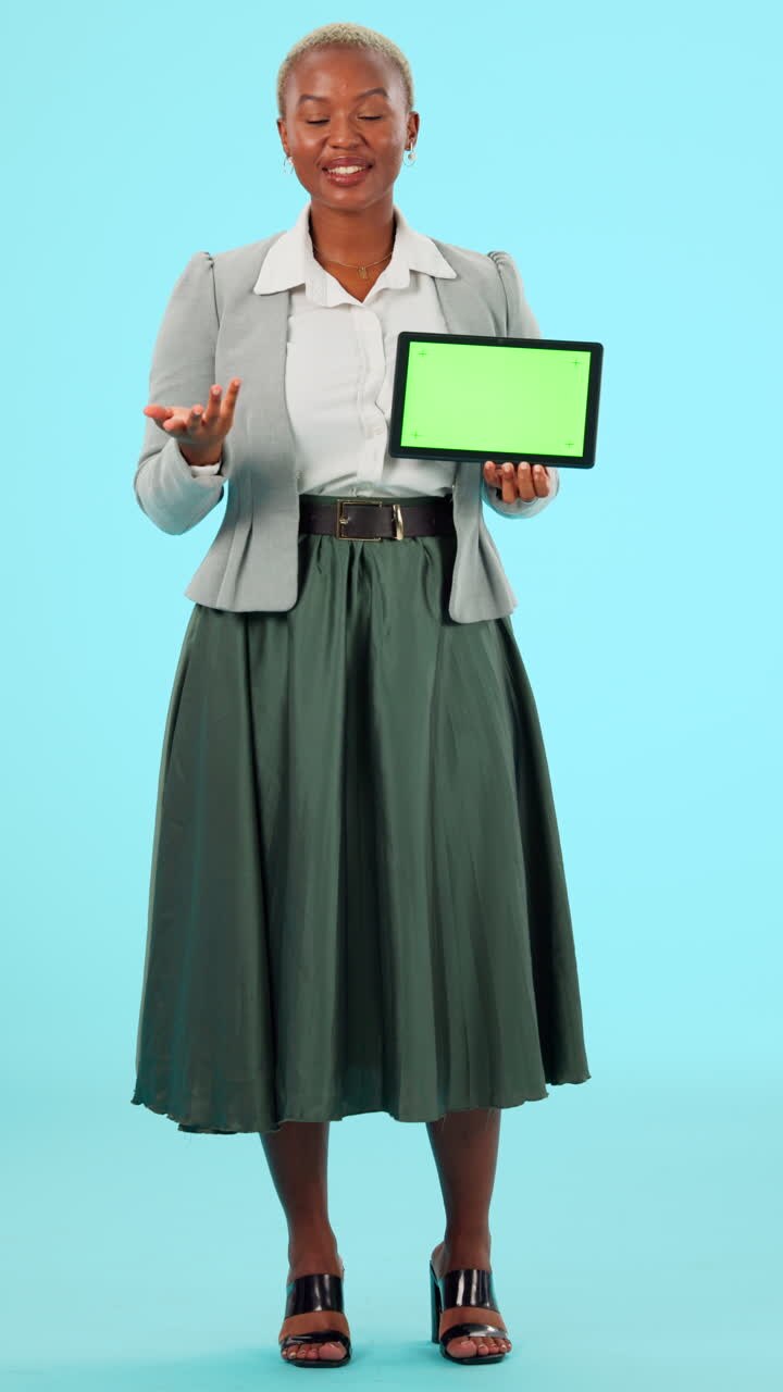 Business Woman Presenting Tablet
