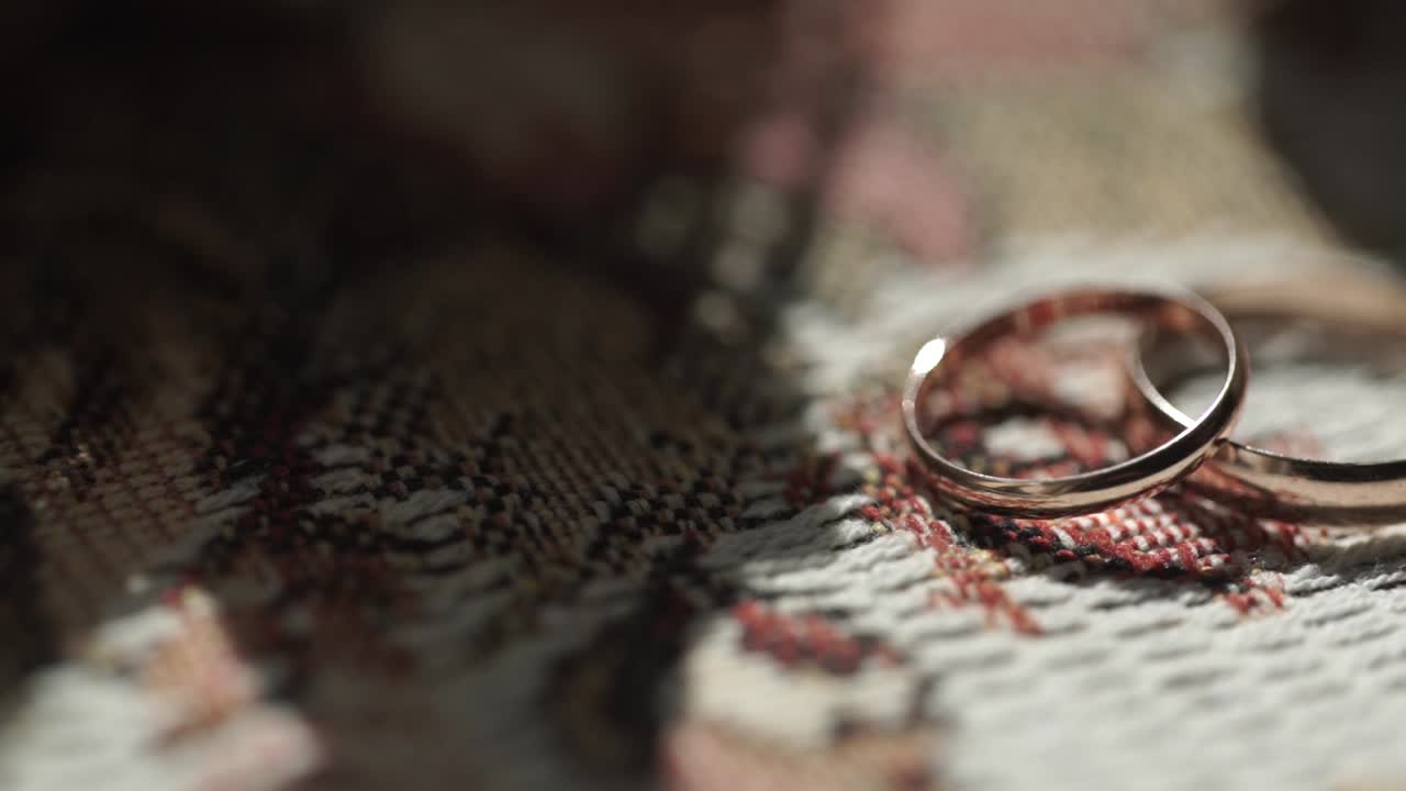 Closeup of wedding rings