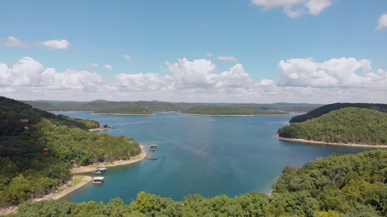 Aerial View of Beautiful Blue Lake