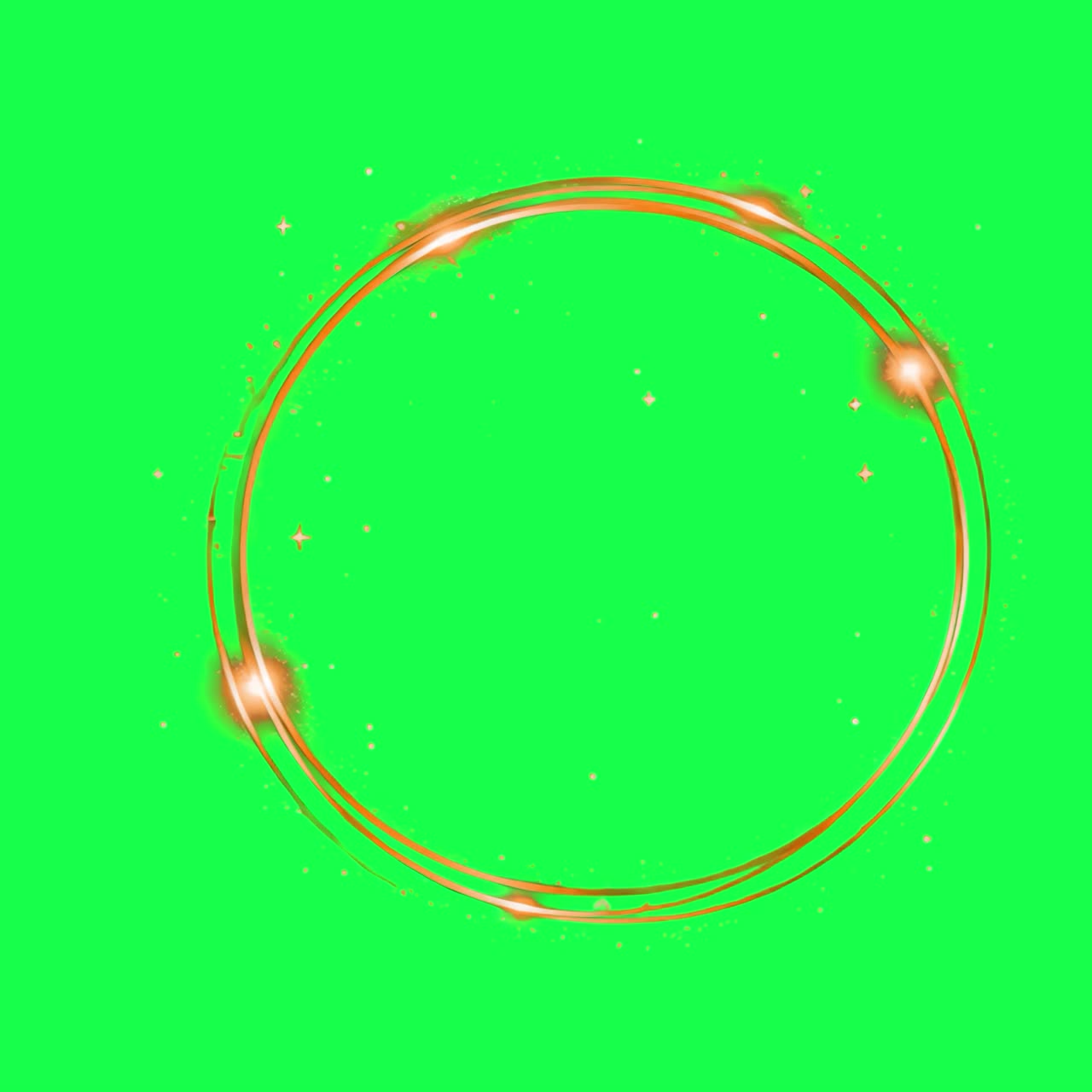 Glowing circular frame design animation, transparent 4K video, green screen