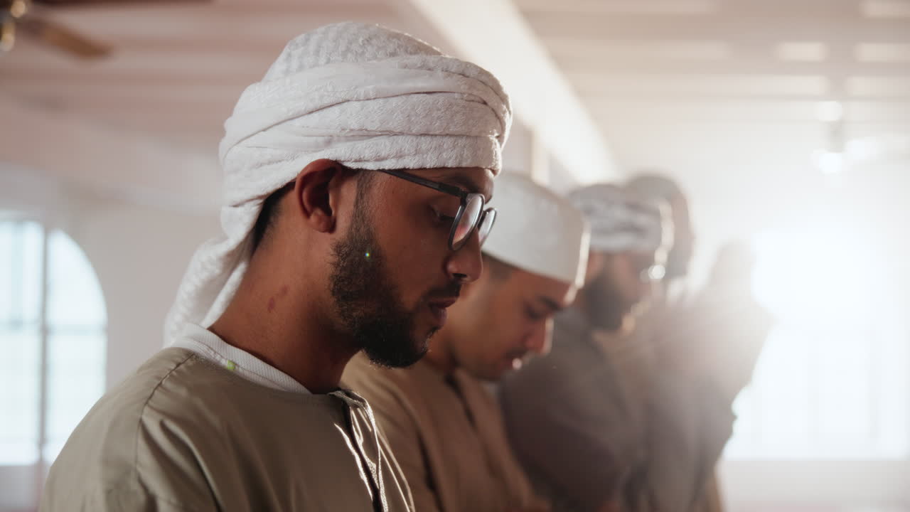 Muslim men in prayer
