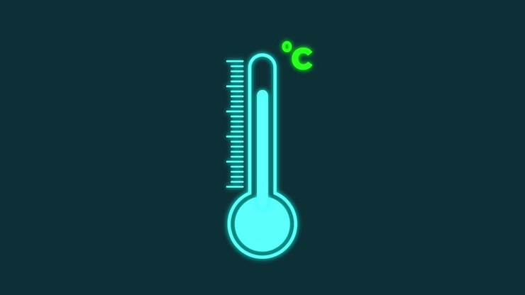Thermometer displaying temperature in Celsius