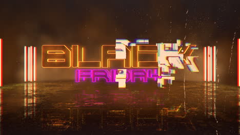 animation intro text black friday and cyberpunk animation background with neon lights 1