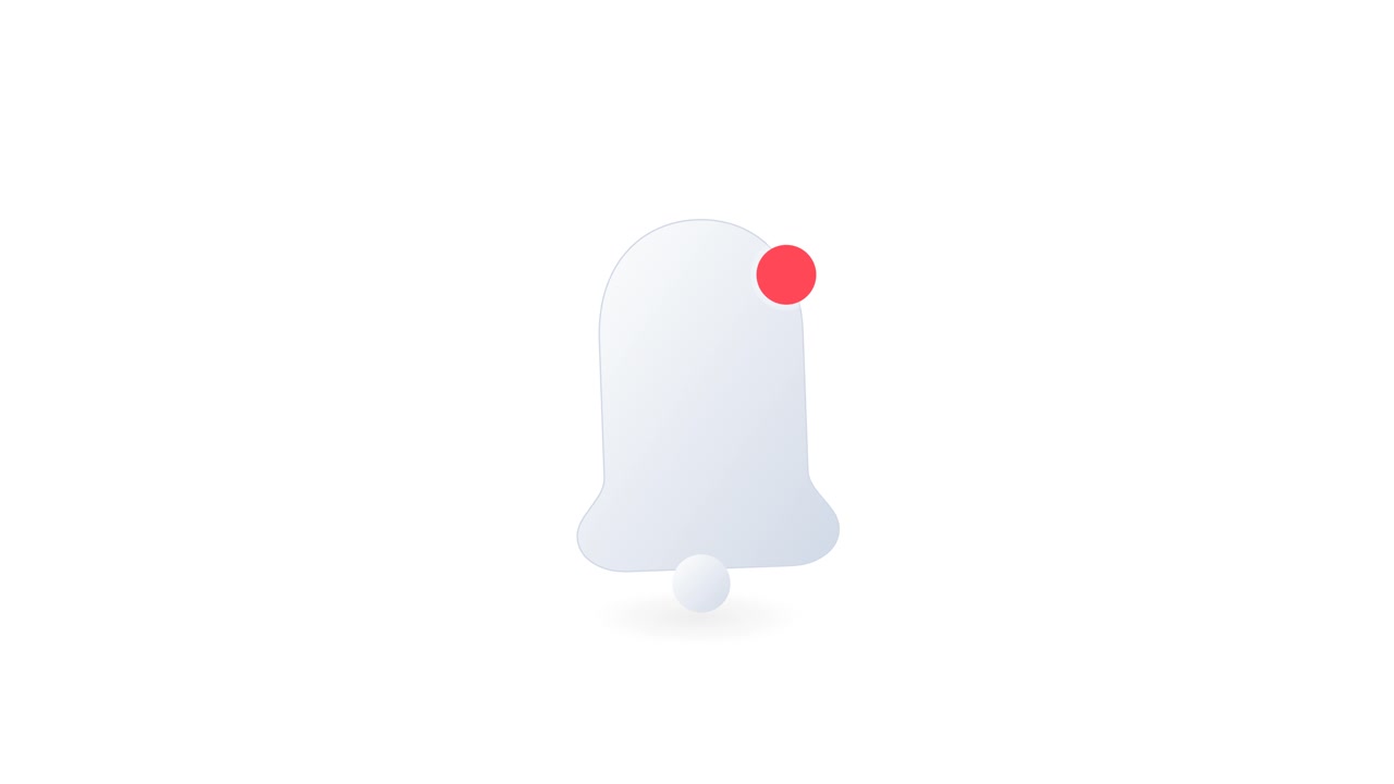 Animated Notification Bell Icon Appearing and Pulsing