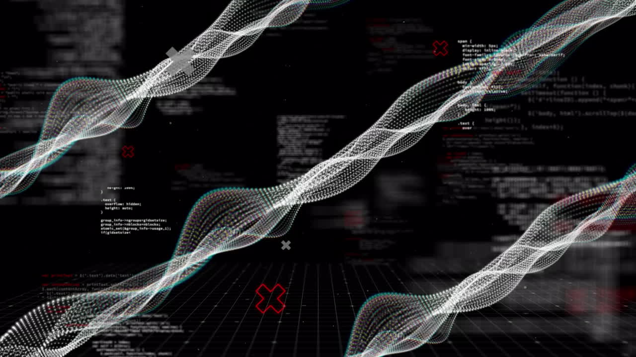 Animation of network of connections and data processing