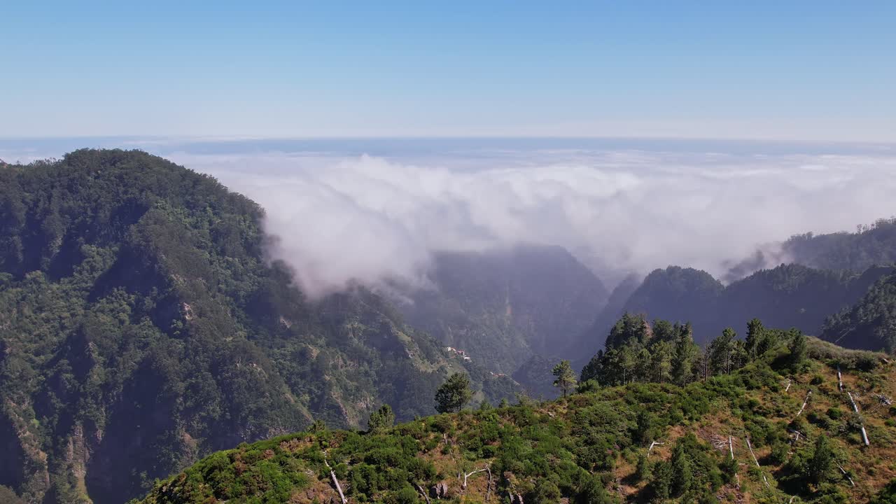 Exploring the stunning mountain views of Madeira, Portugal from above