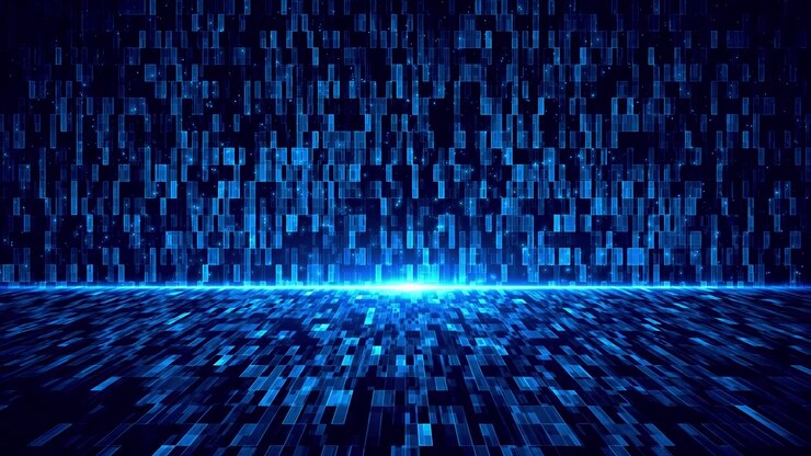 Tecnologia futuristica di trasferimento del flusso di dati, cyberpunk, big data e cybersicurezza nel cyberspazio