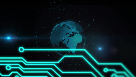 animation of network of connections over globe