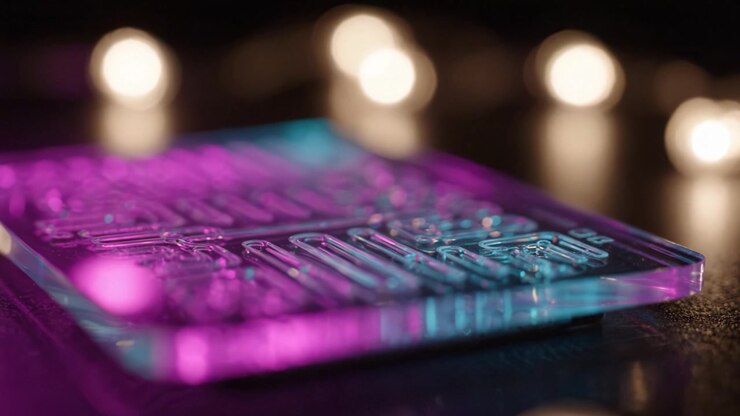 Vibrant Translucent Surface with Intricate Patterns Illuminated by Soft Lights, Creating a Dreamlike Atmosphere of Color and Texture