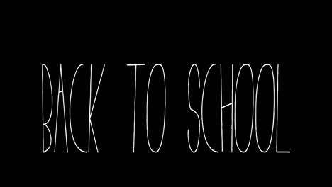 animation of back to school text on black background